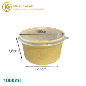 Tô Giấy Kraft Nâu 1000ml