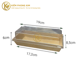 khay giấy nắp trong đựng bánh