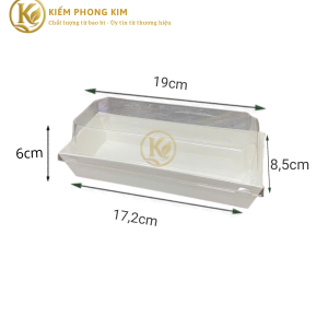khay giấy nắp trong đựng bánh