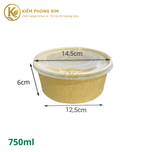 tô giấy kraft tròn nắp kín