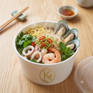 tô giấy kraft tròn nắp kín
