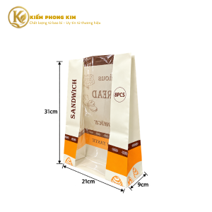 Túi giấy đựng bánh sandwich 8PCS có cửa sổ kích thước 21 × 9 × 31cm