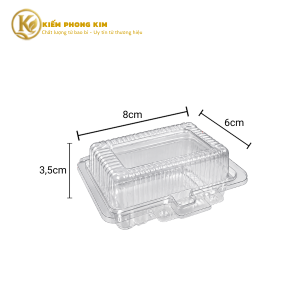 Hộp nhựa đựng sushi 1 miếng kích thước 8 × 6 × 3,5cm